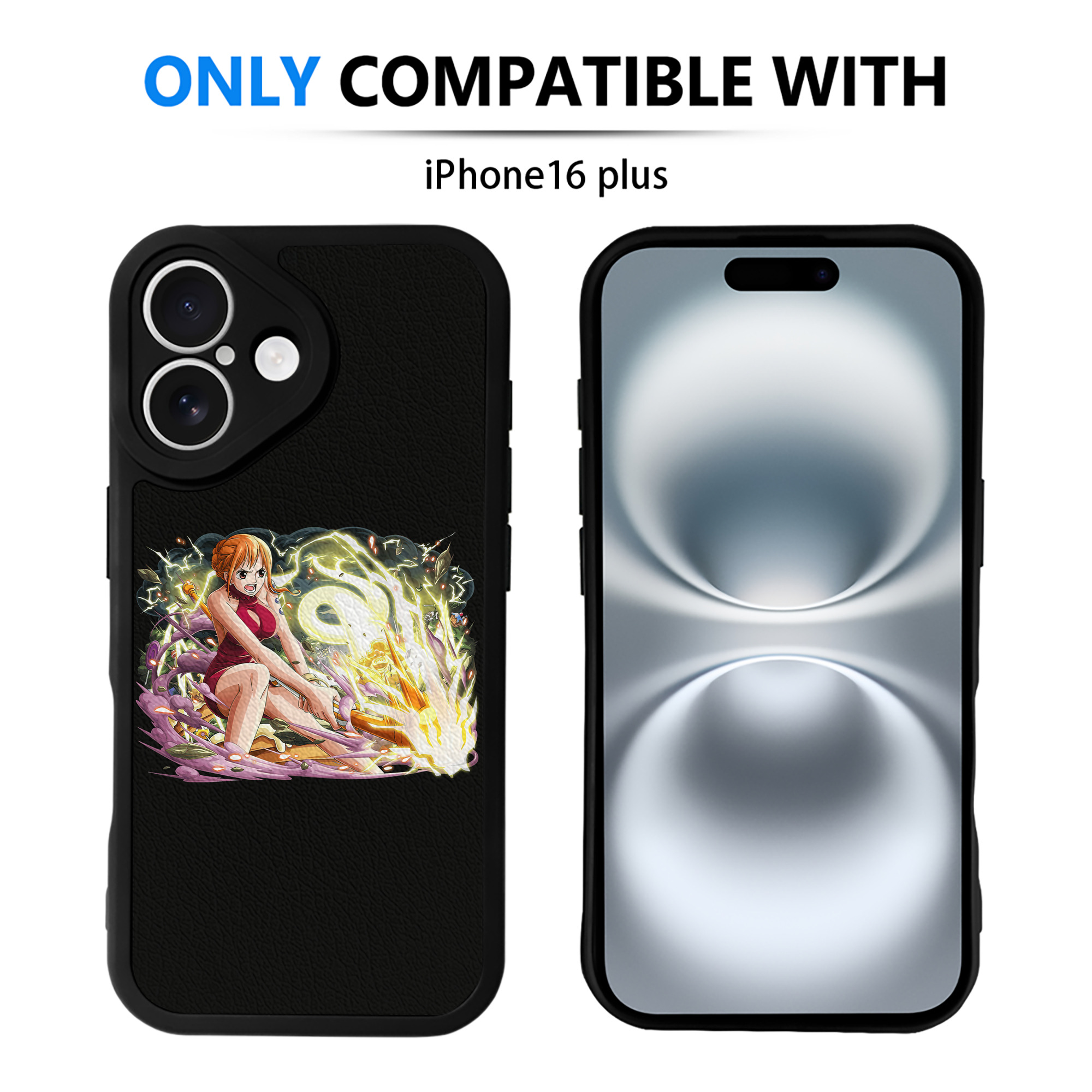 （画像用） ワンピース ナミ ONE PIECE Nami 【iPhone 16シリーズ対応】シリコンスマホケース（レザー調） 材質：シリコン